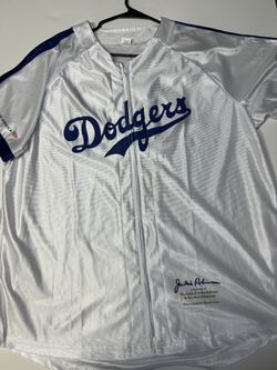 XL NWOT Jackie Robinson SGA Dodger Stadium Zip Up Fit Size Adult XL White Jersey