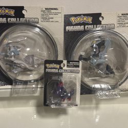 Pokemon Figure Collection Black Kyurem, White Kyurem & Zorua Vintage