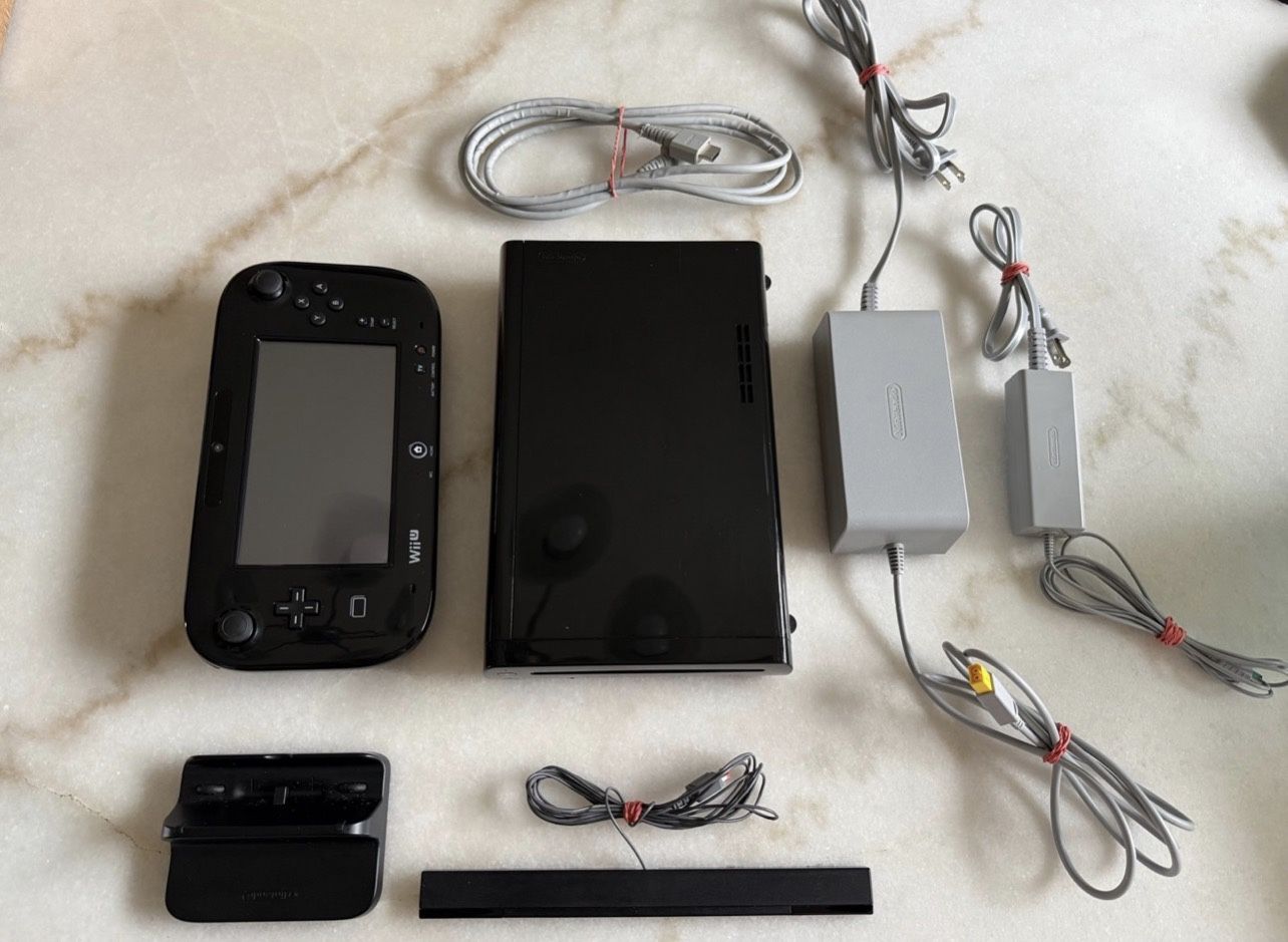 Nintendo Wii U Console Bundle 128GB SD Card, Black