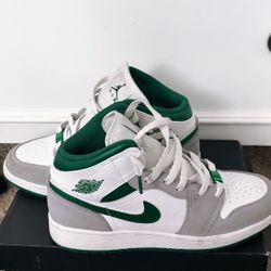 Green white & Gray jordan mid