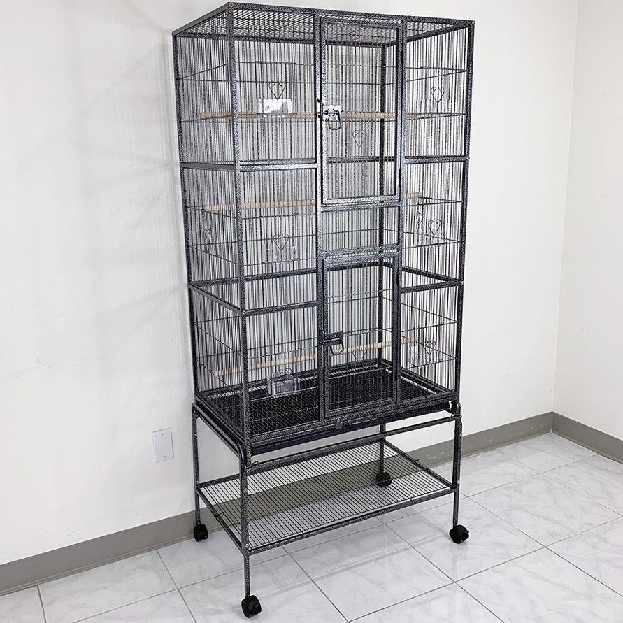 (NEW) $165 X-Large 69-inch Bird Cage Rolling Stand for Mid-Sized Parrots Cockatiels Parakeets Lovebirds