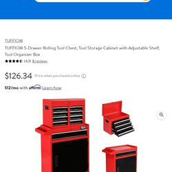 5 Drawer Storage Cabinet With Adjustable Shelf $100