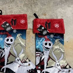 Disney Nightmare Before Christmas Jack Skeleton & Zero Stockings. New