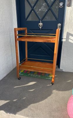 THRESHOLD TARGET GOLD WOOD BAR CART