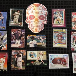 San Francisco Bundle: SC Giants and 49ers Lot of 14 Cards and 3D Combo Sticker