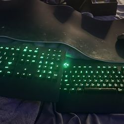 Two Logitech Keyboards, Mousepad And A Mouse, Selling All For 25