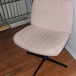 Plus Sized Home Office Chair, No Wheels Armless Swivel Chair with Cross Base and Oversized Backrest, Sit Cross-legged Desk Chair for Indoor Office, Be