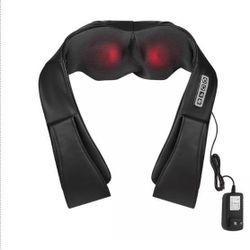 Neck, Shoulder and Back Massager With 2 Cords Power Adapter Car Adapter