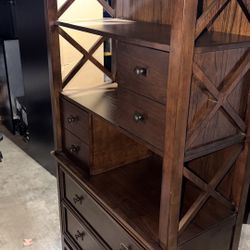 Large Wood Bookshelf With Drawers