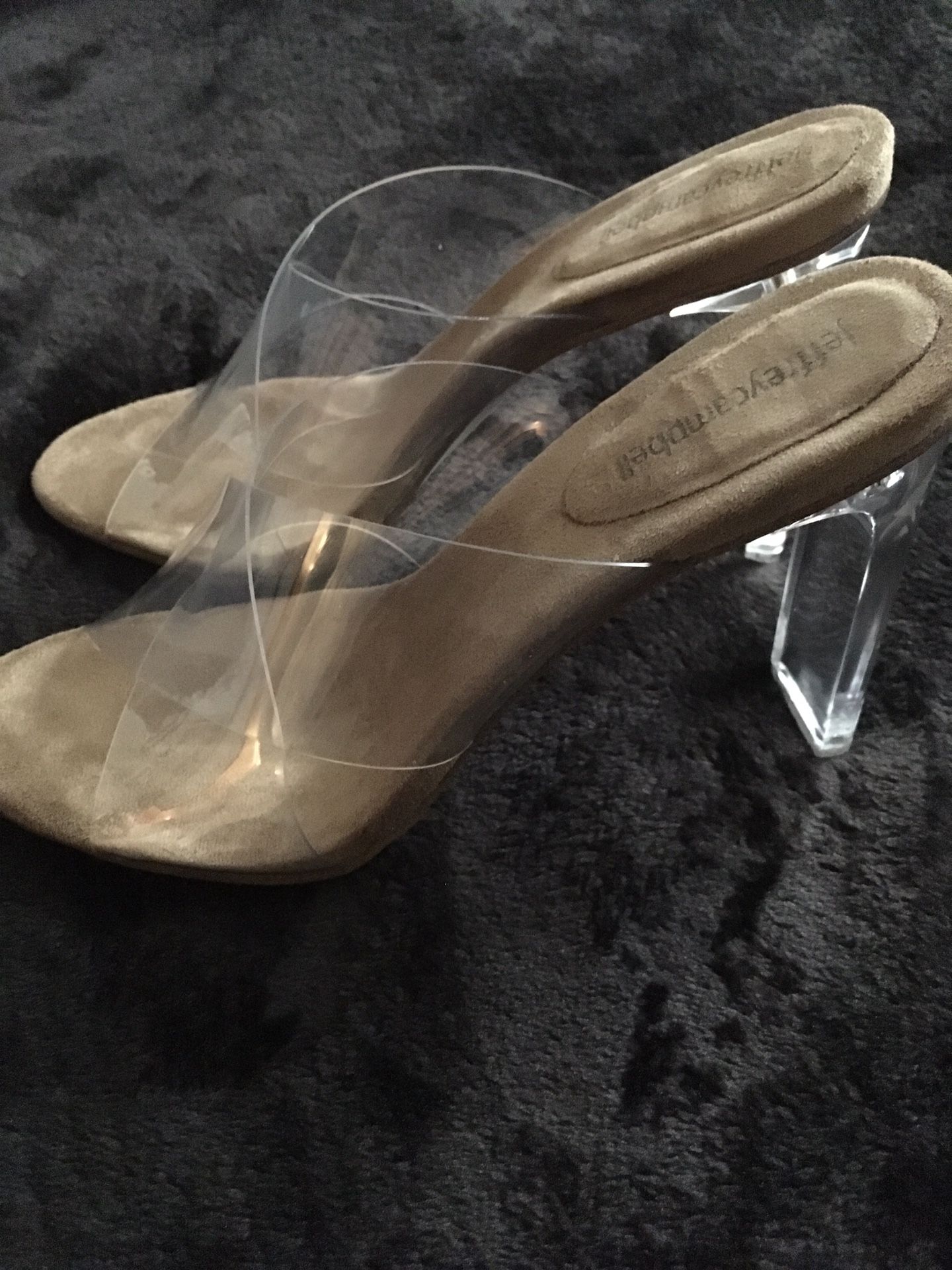 Jeffery Campbell Azetic Transparent Clear nude heel sz 9