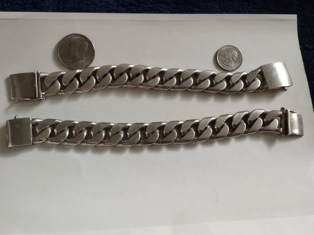 Two Silver Bracelet 9.25