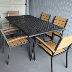 Outdoor patio furniture set 7 piece dining set table and 6 chairs 