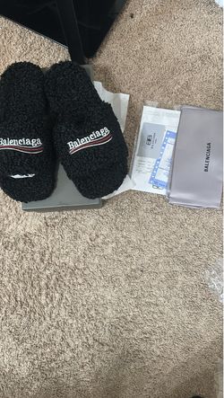 Balenciaga Fuzzy Slide Slippers