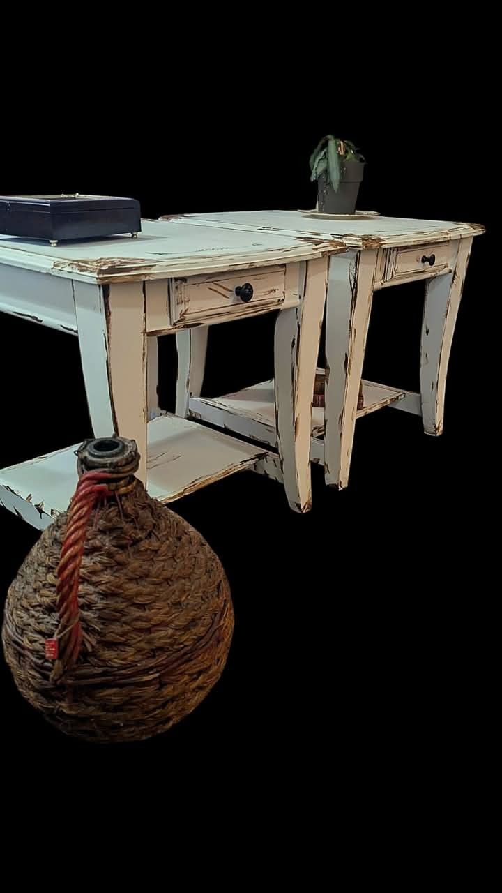 Precious Chalk Painted Matching End Tables