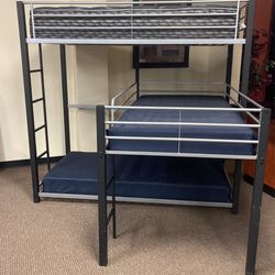 Triple Bunkbed With Two Bunkies And 1 Twin Mattress