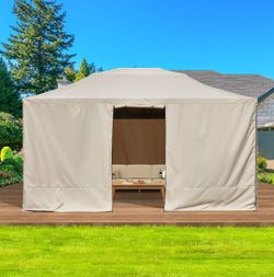 EROMMY Gazebo Cover For 12'X14' Gazebos, Beige(Gazebo Not Included)