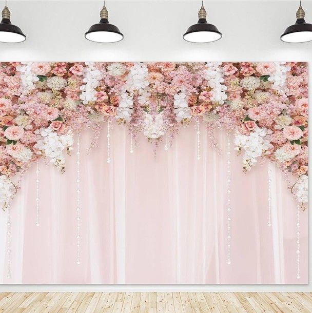 Backdrop Pink Flowers Blanket