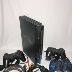 PLAYSTATION 2 WITH 3 SONY CONTROLLERS “PURCHASE COMES WITH A MEMORY CARD AND GAME OF YOUR CHOICE”