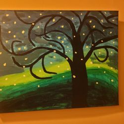 "Night Lights" Acrylic On Canvas