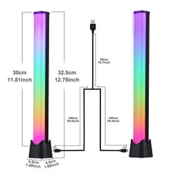 2PCS Smart LED Light Bar Ambient Light For Gaming Multiscene RGB Color Changing
