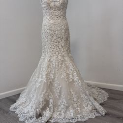 Brand New Neckline Lace Mermaid Wedding Dress