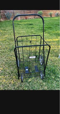 Folding metal shopping cart