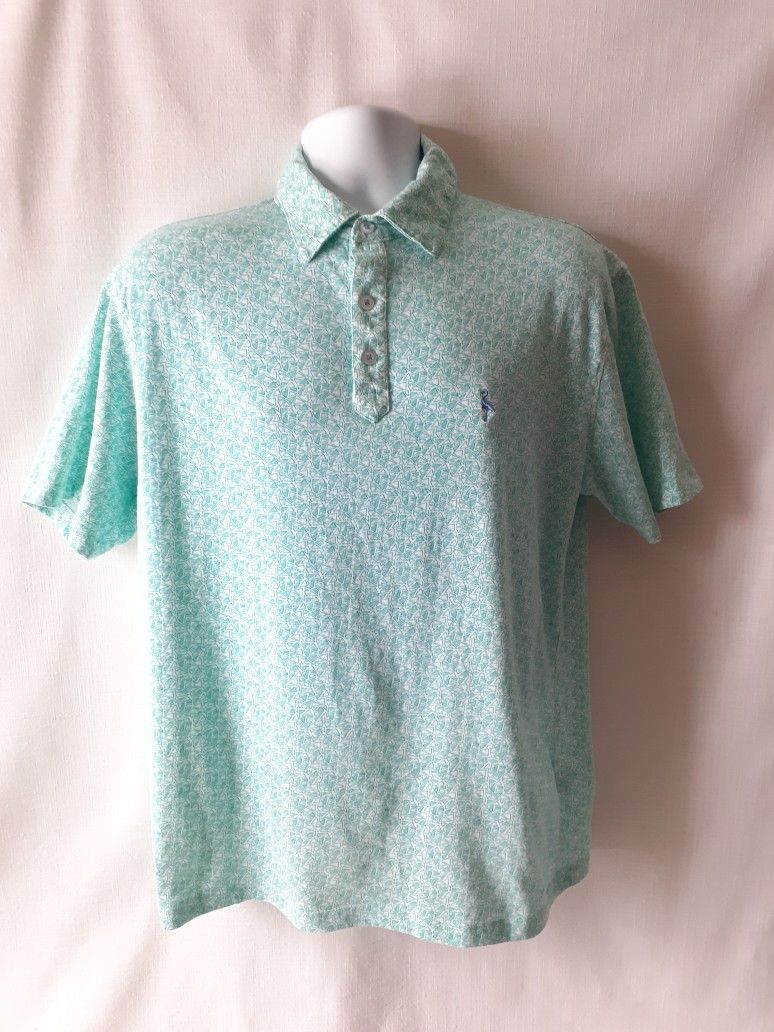 Tailorbyrd Men's green/white short sleeve golf polo shirt size XL