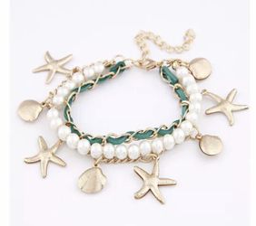 Starfish and sea shell bracelet