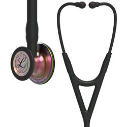 3M Littmann Cardiology IV Diagnostic Stethoscope, 6165, More Than 2X as Loud, Weighs Less, Stainless Steel Rainbow-Finish Chestpiece, 27" Black Tube, 