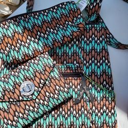 Vera Bradley 3 Piece Set Crossbody,  Wallet  And Makeup Case