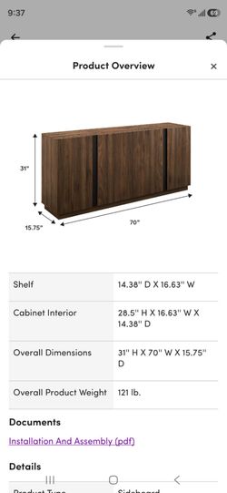 Kaelea 70" Wide4-Door Sideboard