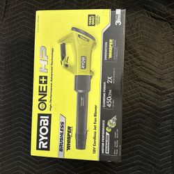RYOBI ONE+ HP 18V Brushless Whisper Series 130 MPH 450 CFM Cordless Battery Leaf Blower (Tool Only)
