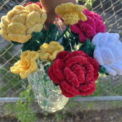 Bolsa de Vidrio Y Flores Echas Amano