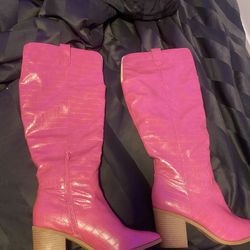 Pink Women’s Cowgirl Boots Only Worn Once 