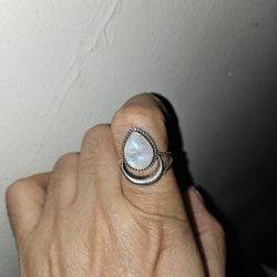 Sterling Silver Moon Ring Size 10