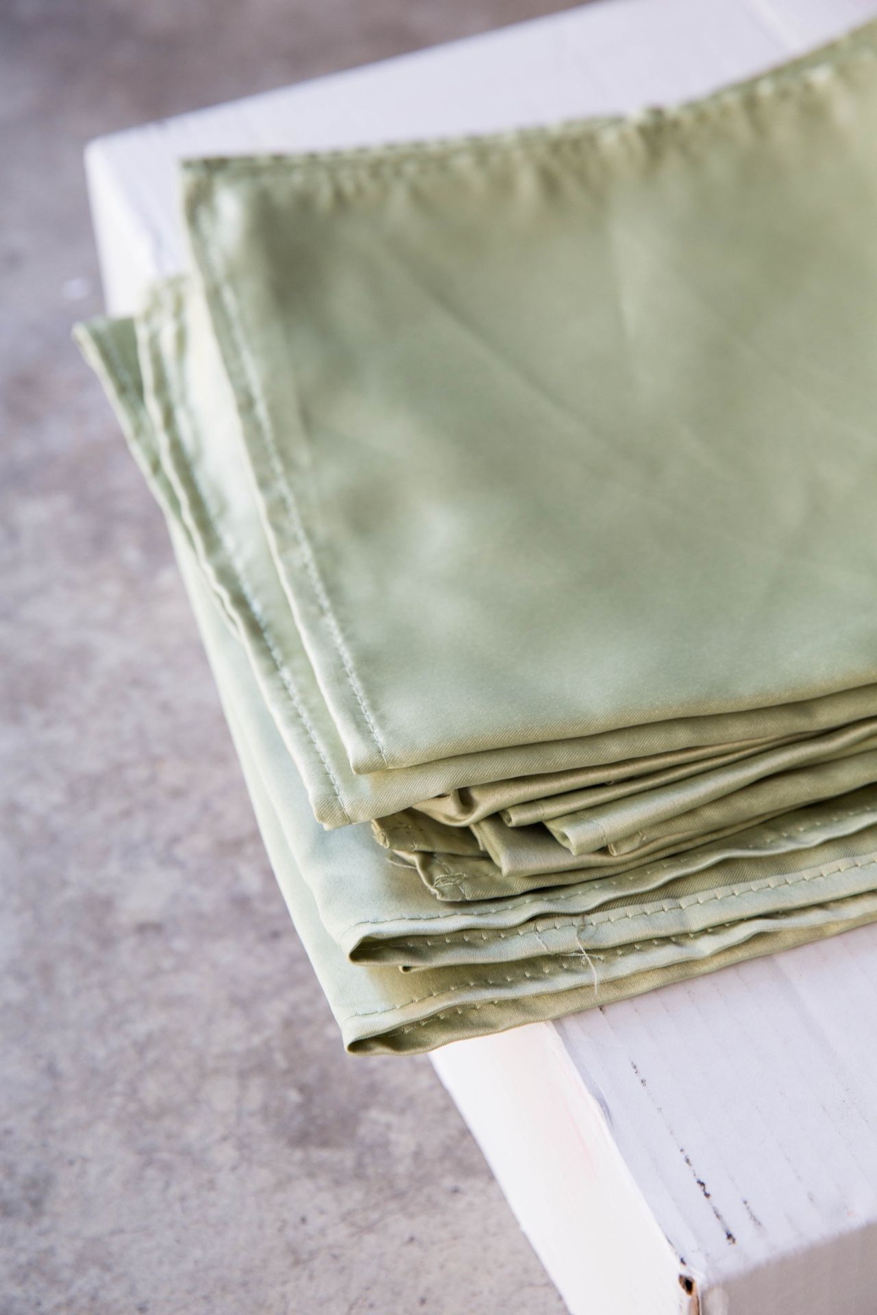 Lamour Satin Napkins 20”x20” - Sage Green (85+ count)