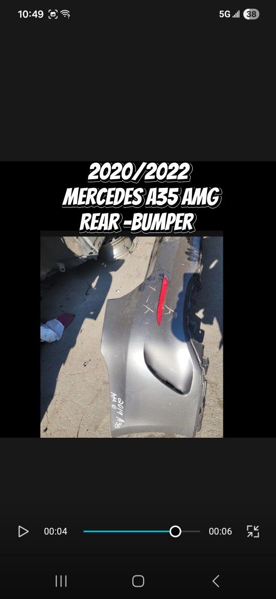 2020/2021/2022 Mercedes A35 Amg Rear Bumper Cover 