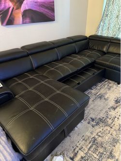 Pullout leather section