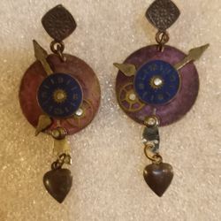 Earings  Vintage Clock Desighn 