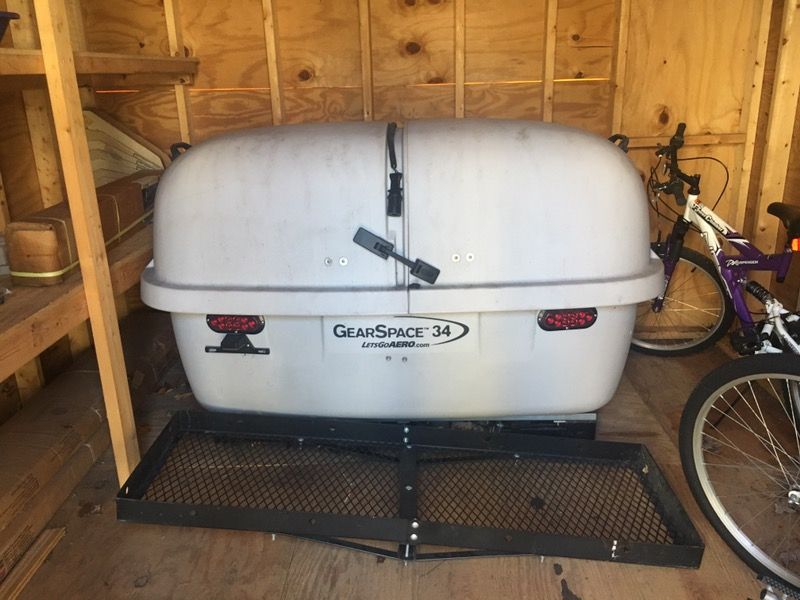 GearSpace 34 Enclosed Cargo Carrier for 2" Hitch - Slide Out - 34 cu ft - 300 lbs - Light Gray