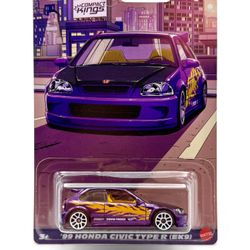 Hot Wheels 1:64 Scale Diecast Model - ‘99 Honda Civic Type-R 
