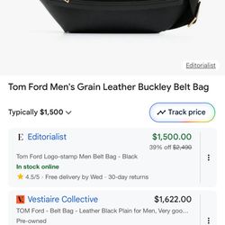 Tom Ford Black Leather Belt Bag (Fanny Pack)