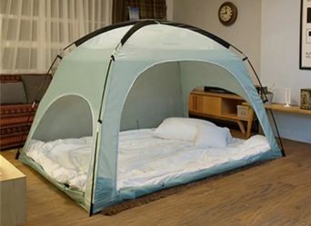 Tent with camp lantern and star lights