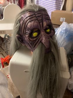 Wizard mask with glow in the dark eyes