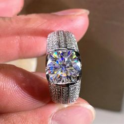 Crystal Stone Cubic Zircon Engagement Ring 