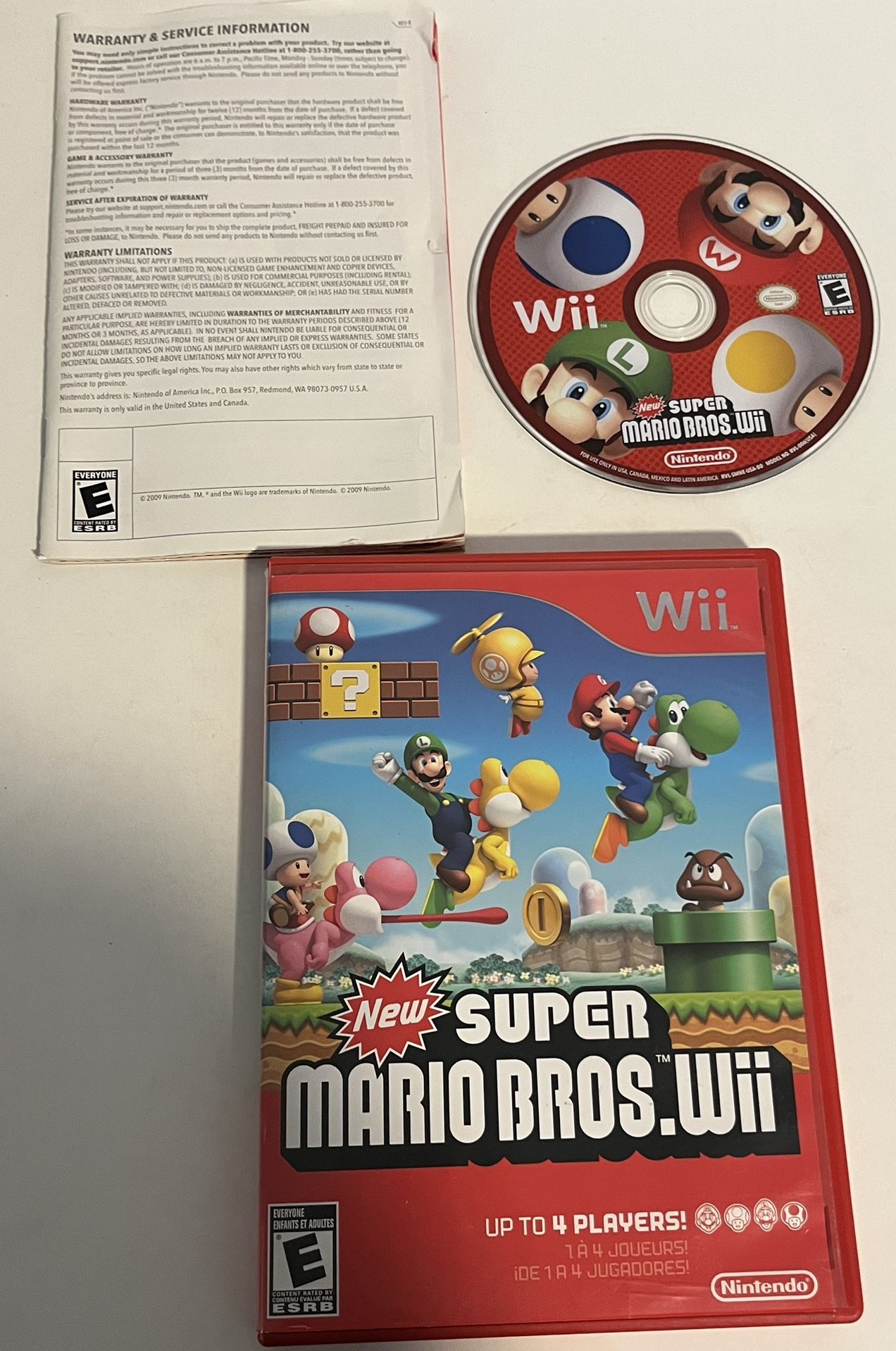 Nintendo Wii~ Super Mario Bros. Wii Complete Resurfaced Tested Working