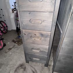 2 Wood Dresser & Shelf Units