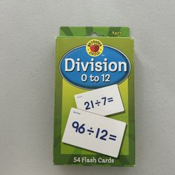 Brighter Child Division Flash Cards (0–12) – 54 Cards, Great for Kids