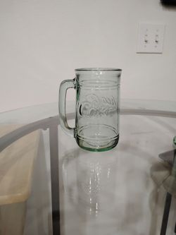 vintage green glass Coca-Cola stein mug