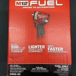 Milwaukee Fuel M12 3/8” Stubby Impact. 2562-20